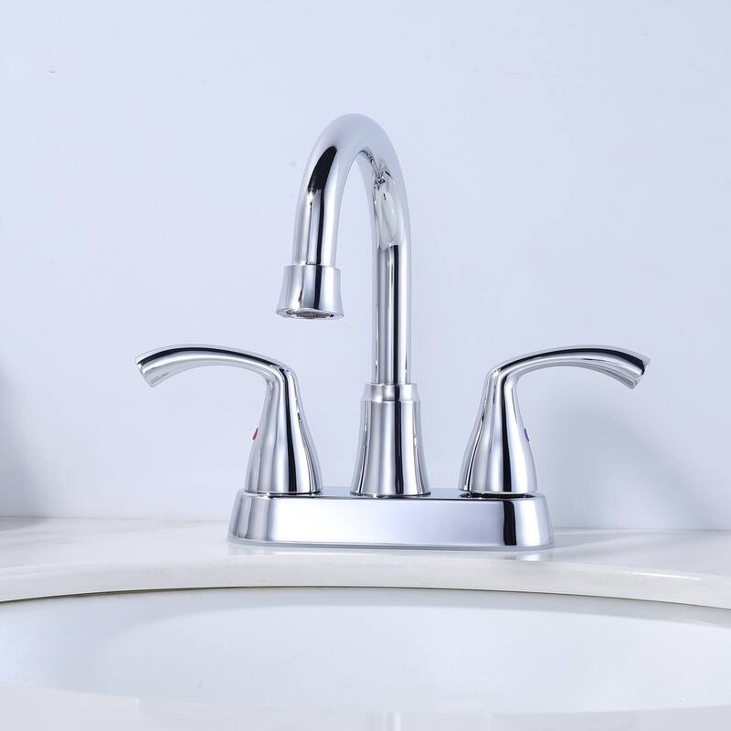 WOWOW 4 in. Centerset 2-Handles Deck Mount Bathroom Faucet