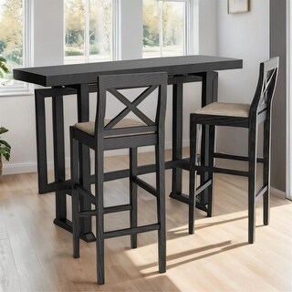 Entryway Table, Rectangular Wood High Top Kitchen Dining Table - Bed ...