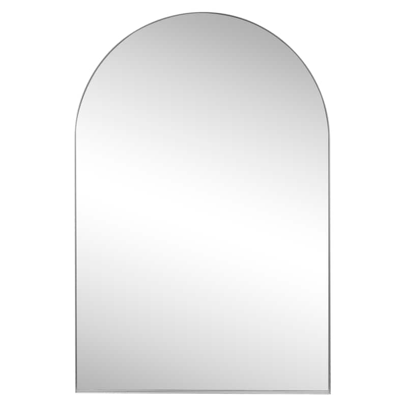 24 in. W x 36 in. H Medium Arched Metal Framed Wall Mounted Mirror - 36 H x 24 W x 1.5 D