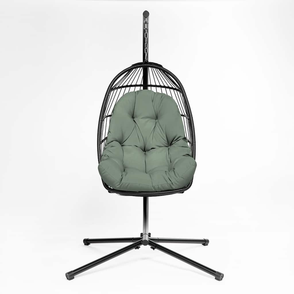 ARDEN earthFIBER Plush Indoor / Outdoor Egg Chair Cushion, 34 x 49 - Sage Green Texture