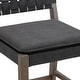preview thumbnail 22 of 58, Nathan James Cohen Faux Leather Counter or Bar Height Stool, Solid Wood Frame with Footrest and Woven Leather Back