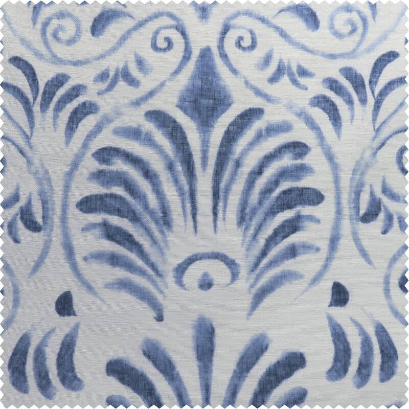 Exclusive Fabrics Xenia Printed Faux Linen Sheer Rod Pocket Curtain (1 Panel)