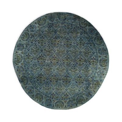 Overdyed One-of-a-Kind Hand-Knotted Area Rug - Green - 10' 1" x 10' 1"