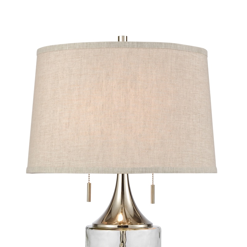 Elk Home Tribeca Clear With Light Gray Linen Shade Table Lamp