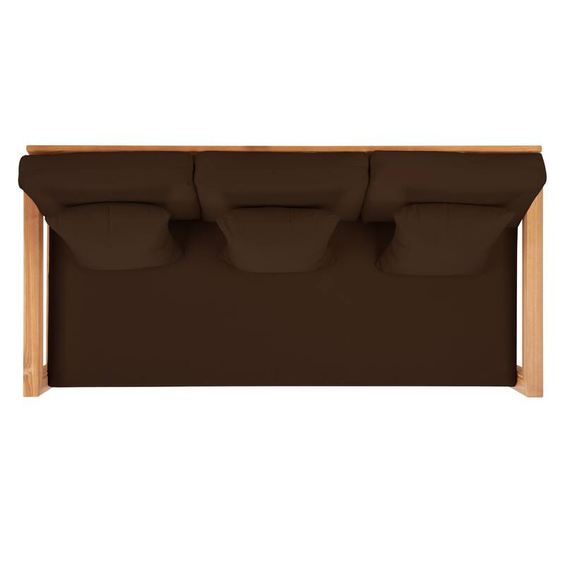 SAFAVIEH Couture Montford Brazilian Teak 3-Seat Bench - 77"W x 36"D x 27"H