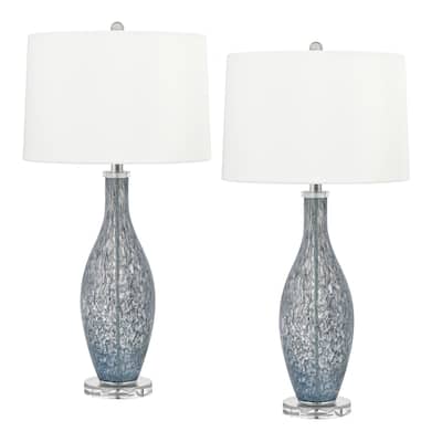 Mirandola 31 in. Dark Blue Swirl Table Lamp