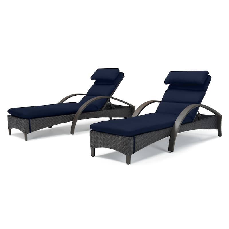 Barcelo 2 Piece Sunbrella Outdoor Patio Chaise Lounges Set