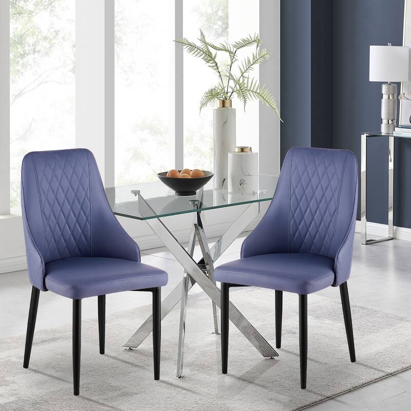 Faux Leather Upholstered Dining Chairs Set of 2 - 35.63"H x 17.72"W x 17.32"D