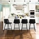 preview thumbnail 58 of 103, LUE BONA Modern Industrial Counter Stools Faux Leather Upholstered Counter Height Bar tools with Back