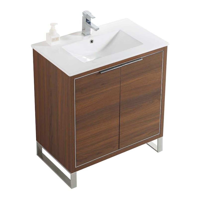 Fine Fixtures Opulence Collection Bathroom Vanity with White Ceramic Sink