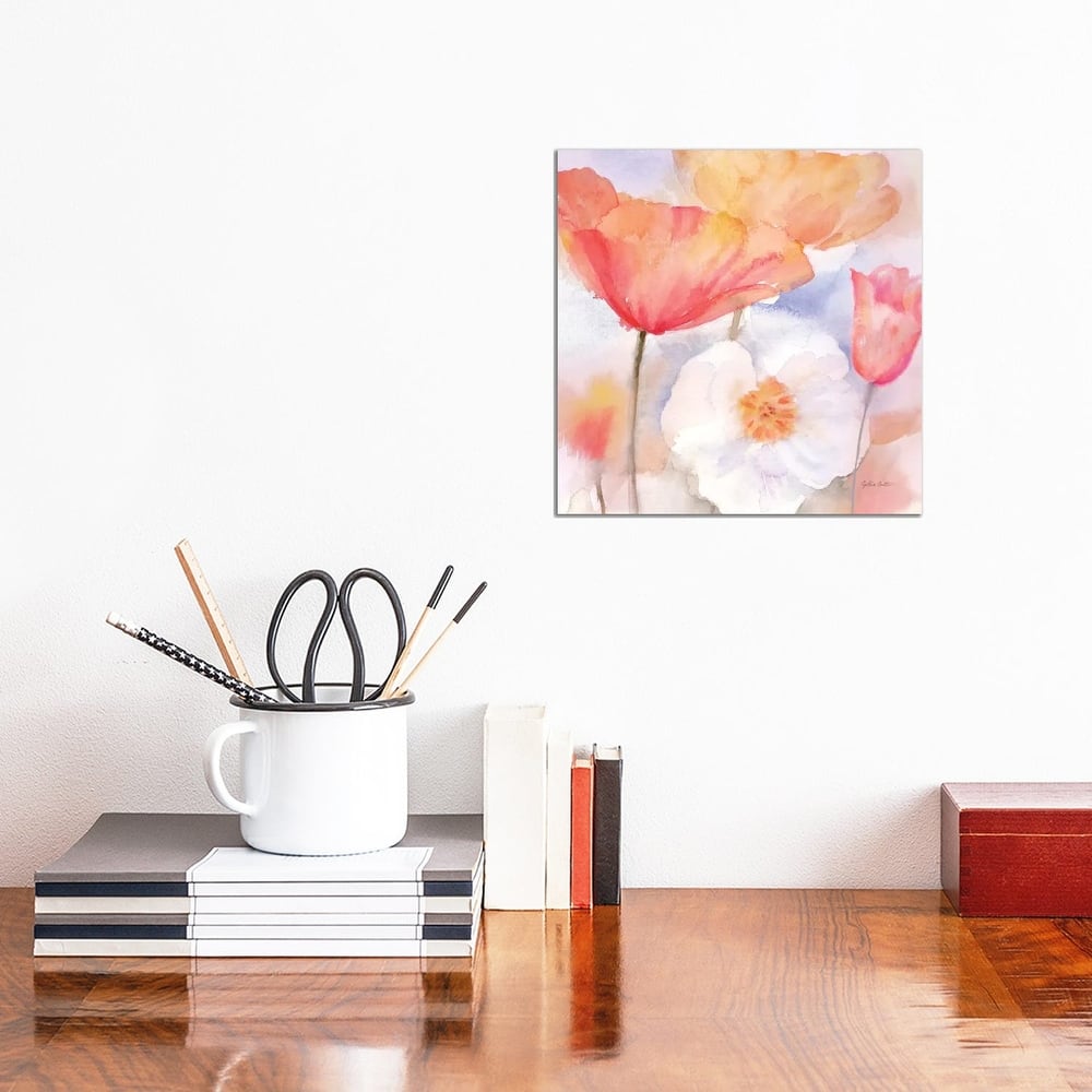 iCanvas "Watercolor Poppy Meadow Pastel I" by Cynthia Coulter Canvas Print