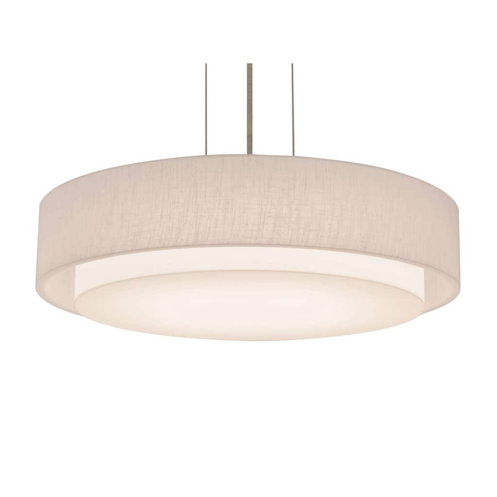Sanibel 16-inch Satin Nickel LED Pendant, Linen White Shade