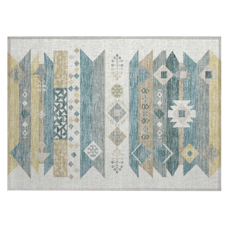 Machine Washable Indoor/ Outdoor Global Tuca Chantille Rug