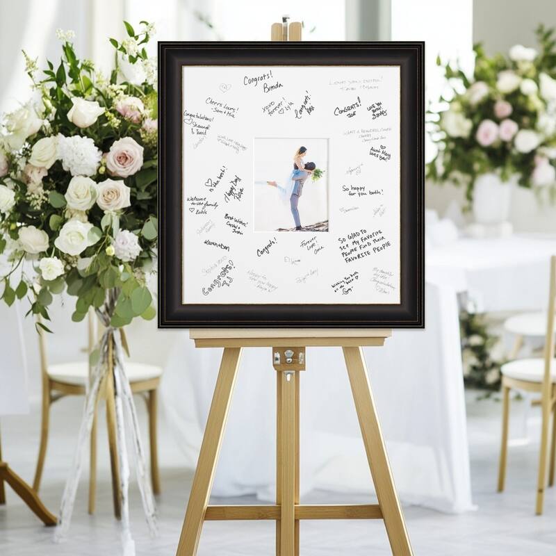 Trio Signature Mat Picture Frame - Autograph Photo Frame Guest Book Alternative for Weddings, Graduations, or Retirement - 8x10 - Trio Oil Rubbed Bronze
