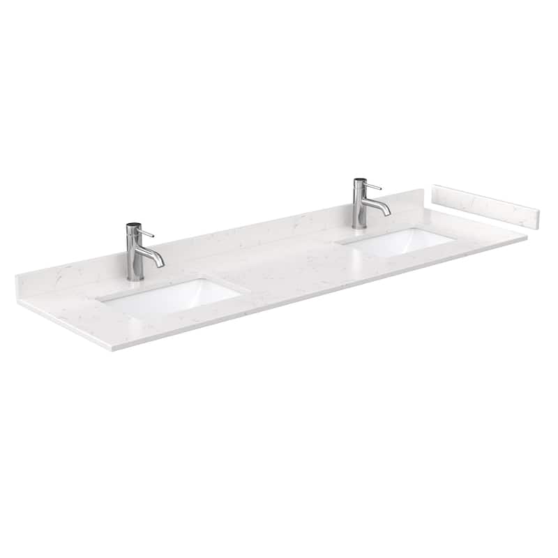 Wyndham Collection 72" Double Vanity Top with Undermount Rectangular - Carrara Cultured Marble