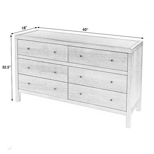 【70％OFF】 Nora 37362136 - Beyond & Bath Bed - Dresser Wide Wood 6-Drawer カットソー(長袖/七分)