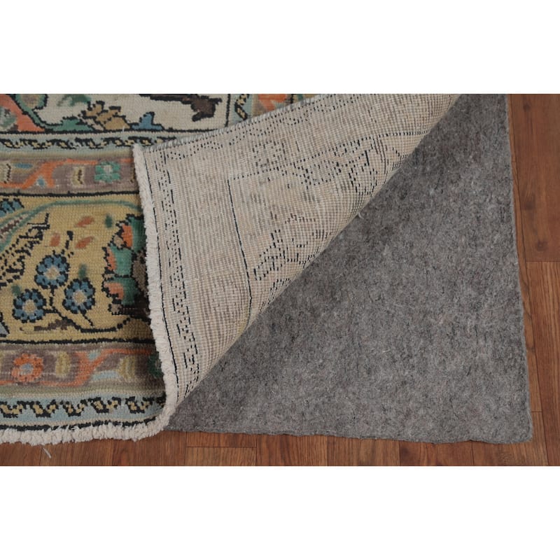 Hand Knotted Oriental 100% Wool Carpet Traditional Geometric Coral Tabriz Area Rug - 12' 7'' X 9' 7''