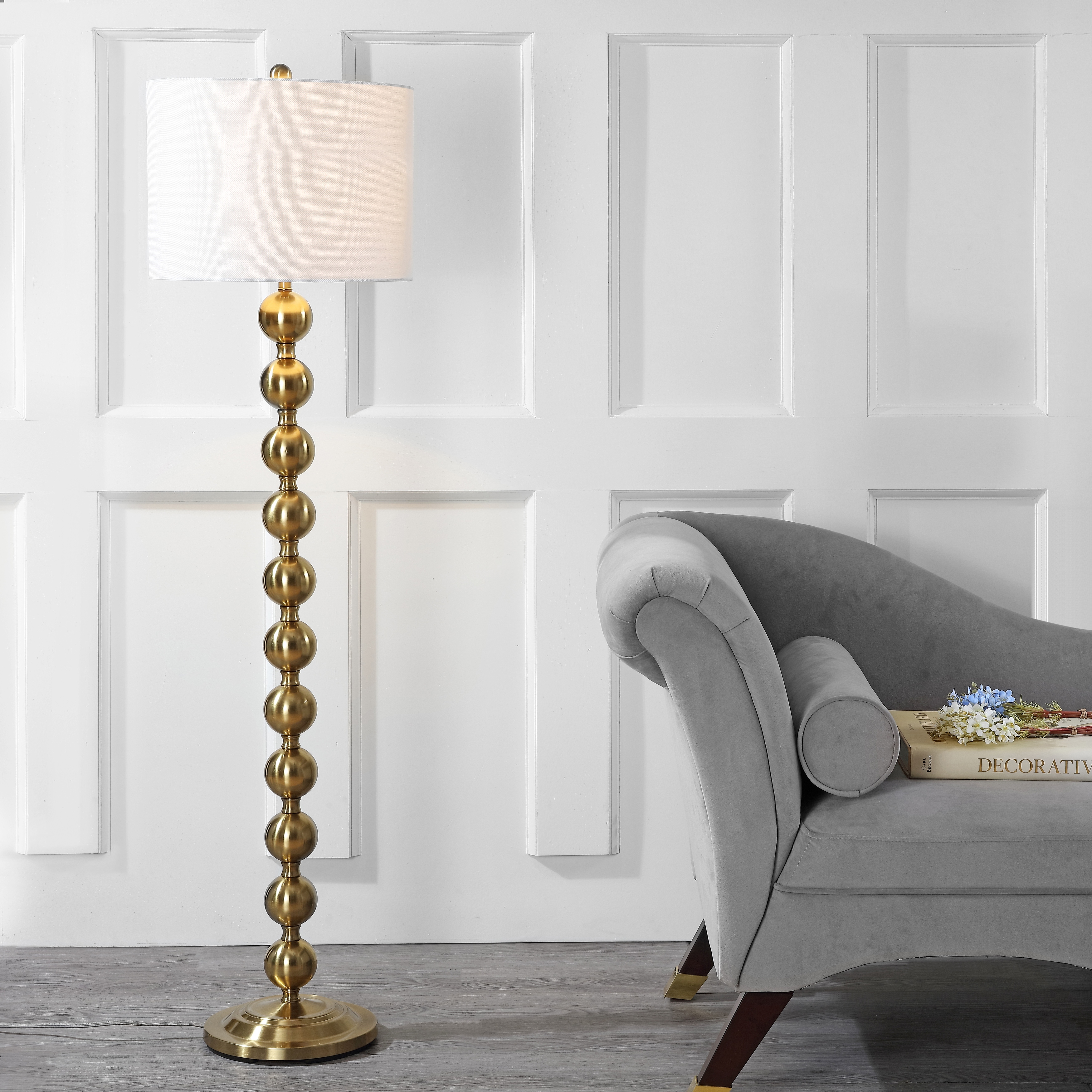 Safavieh Reflections Brass 58.5 inch Stacked Ball Floor Lamp