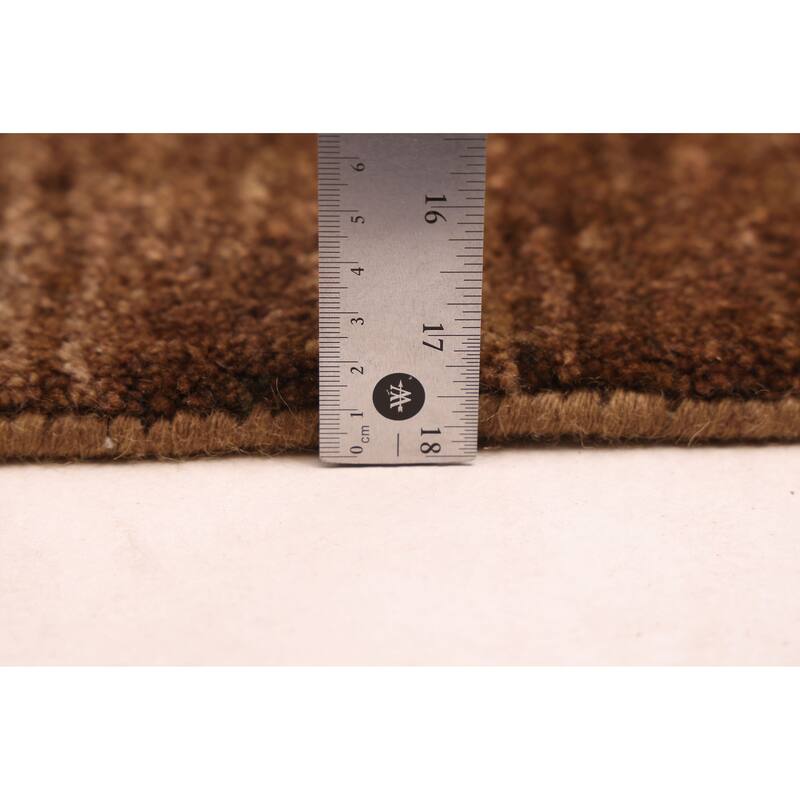 ECARPETGALLERY Hand-knotted Pak Finest Gabbeh Dark Brown Wool Rug - 4'1 x 5'11