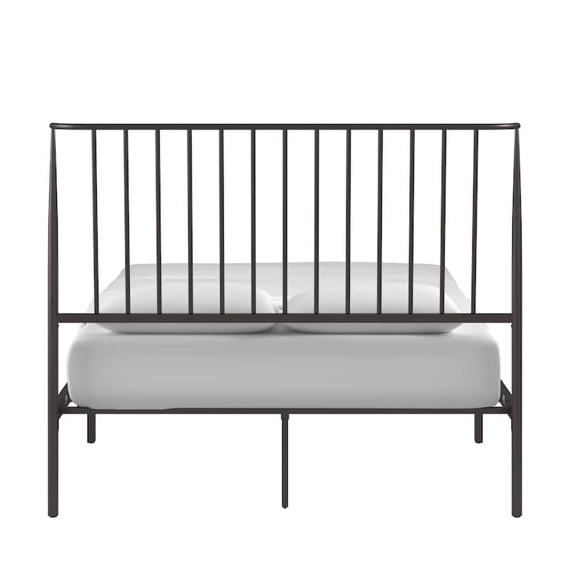 Bliss Metal Platform Bed with Curved Metal Headboard by iQ Modern