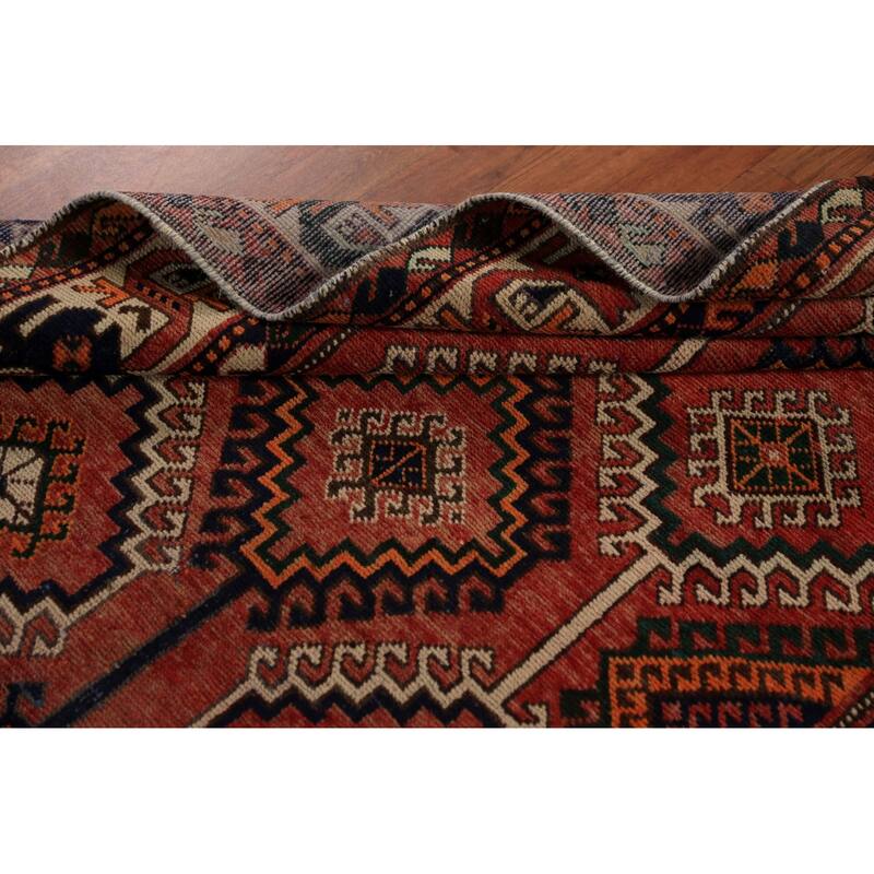 All-Over Geometric Bakhtiari Persian Area Rug Handmade Wool Carpet - 5'0"x 10'9"