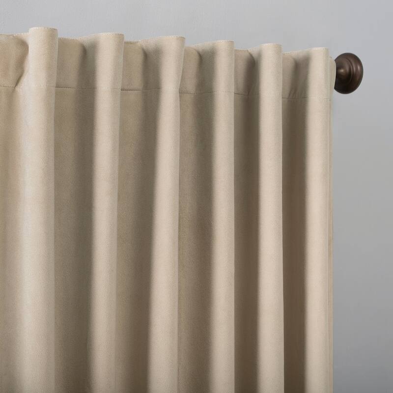 Sun Zero Amherst Velvet Noise Reducing Thermal Extreme Total Blackout Back Tab Curtain Panel, Single Panel