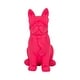 preview thumbnail 1 of 8, Sagebrook Home 10" Solid Color Cool Shades Novelty Boston Terrier - 7" x 5" x 10" Pink