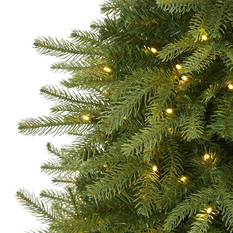 4' Pre-Lit Vancouver Fir Artificial Christmas Tree, Clear LED Lights - 4 Foot