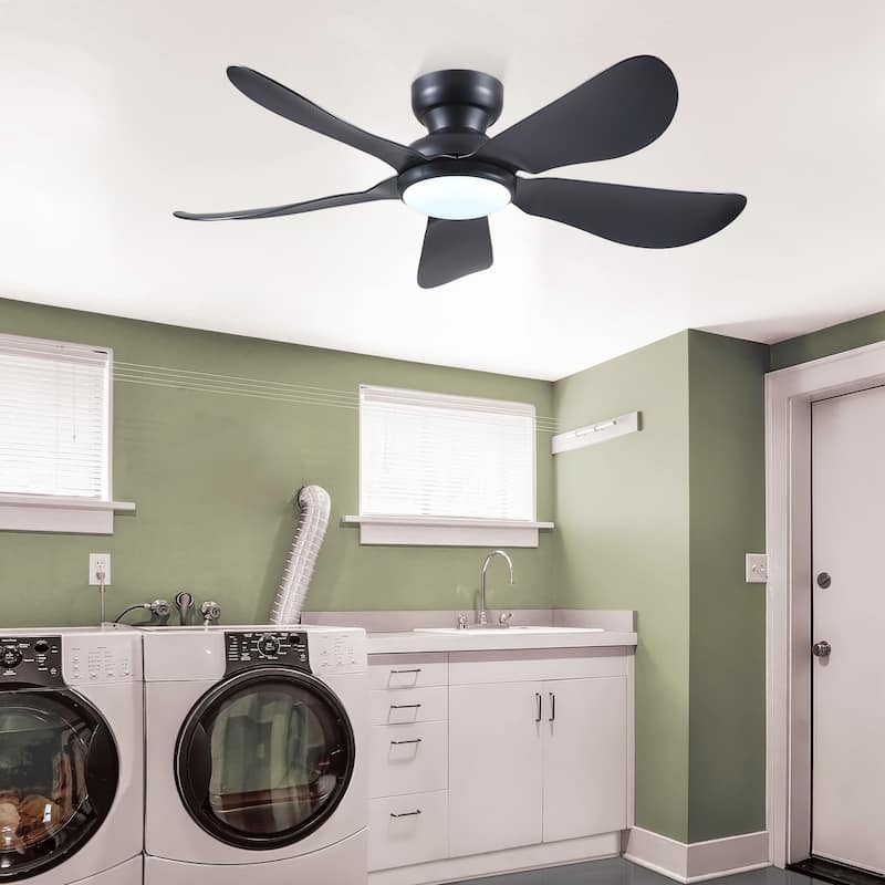 32/36/46/52 inches Low Profile Ceiling Fan with Light and Remote for Living Room Bedroom Kid's Room Patio