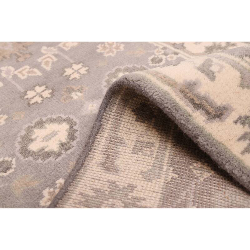 ECARPETGALLERY Hand-knotted Royal Oushak Grey Wool Rug - 2'6 x 12'0