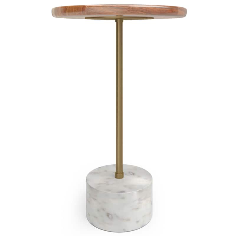 WYNDENHALL Straton SOLID ACACIA WOOD 15 inch Wide Round Modern Side Table in Natural