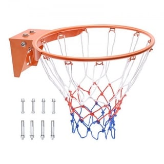 Orange Heavy Duty Q235 Wall Door Mounted Basketball Hoop with Nylon Net Perfect to Indoor or Outdoor Use