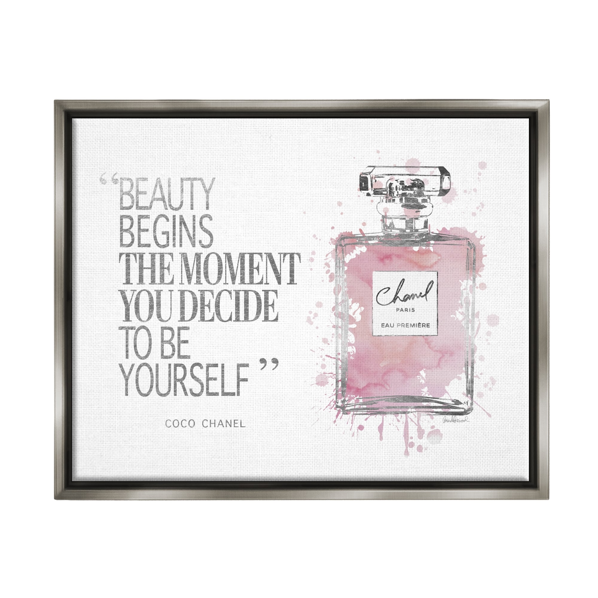 Pink Fashion Perfume Lips High Heel Canvas Wall Art
