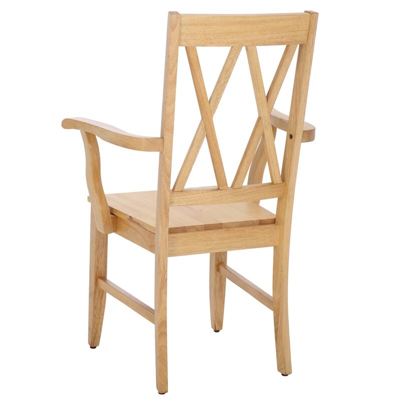 SAFAVIEH HOME Yelena Double X-Back Arm Chair - 18"W x 22"D x 39"H