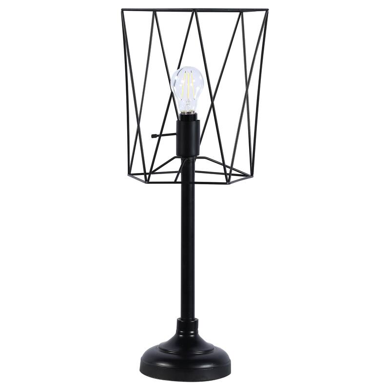 Black Open Frame Torch Table Lamp - Black