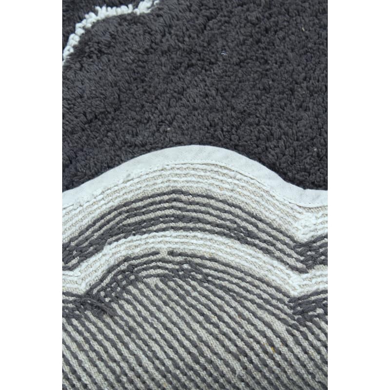Allure Collection 100% Cotton Non-Slip Bathroom Rug Set, 3 Piece Machine Washable- Bathroom Rug, Bath Rug, U Shaped Contour