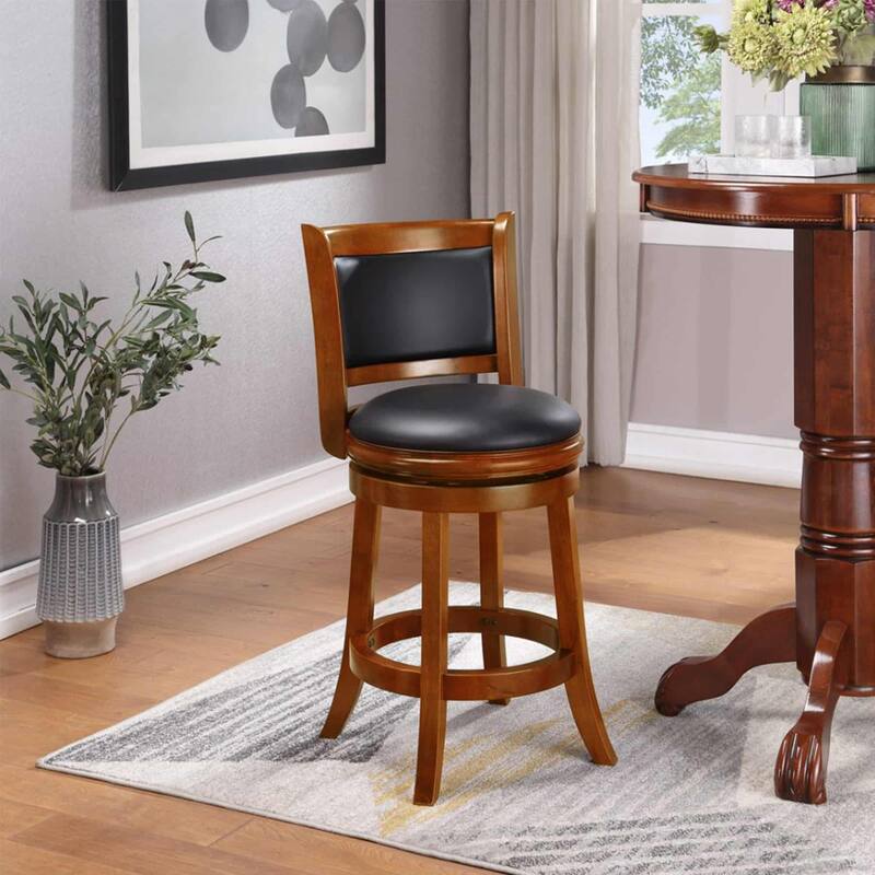 Augusta Wood Upholstered Swivel Counter Barstool
