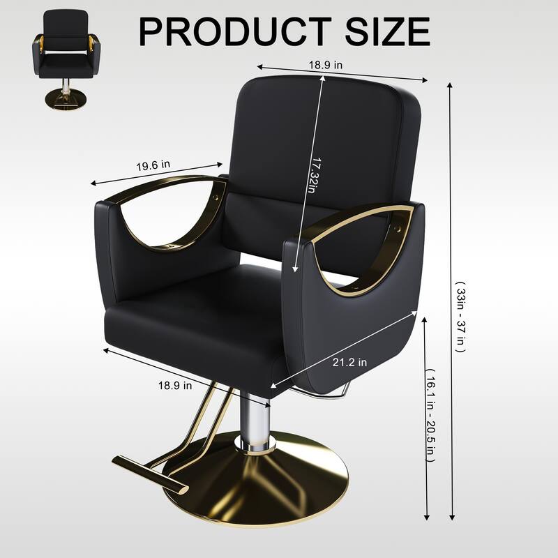 Hydraulic Salon Chair 360 Swivel Barber Stylist Chair with Pump