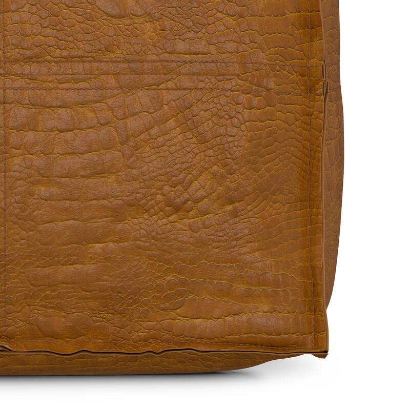 WYNDENHALL Wendal Boho Square Pouf in Faux Leather
