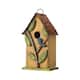 Glitzhome 10"H Multicolor Cute Distressed Solid Wood Birdhouse - Green/Yellow