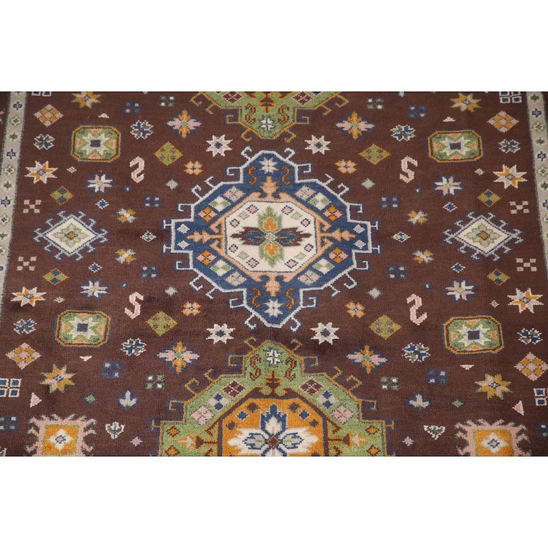 Geometric Kazak Oriental Area Rug Handmade Wool Carpet - 8'0" x 9'11"