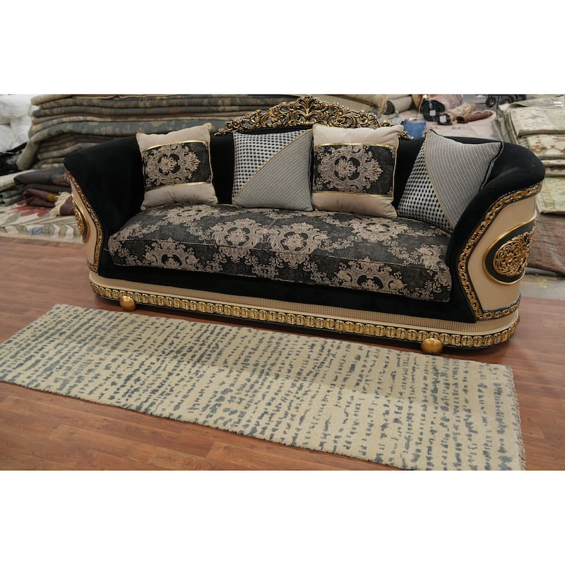 Handmade Wool Modern Gabbeh Indian Runner Rug 2x8 - 8' 1'' X 2' 4''