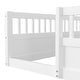 preview thumbnail 8 of 11, White Full Size Pine Floor Bed Frame with Fence