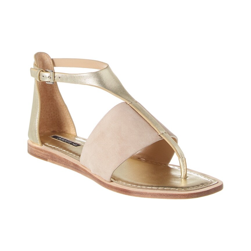 Shop Lafayette 148 New York Valed Suede Leather Sandal Overstock 30955811