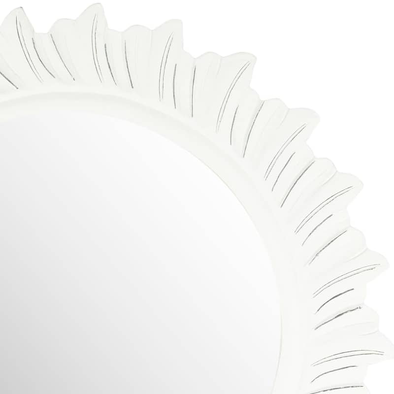 SAFAVIEH Ayla The Sea Burst White 29-inch Round Decorative Mirror - 29" x 29" x 0.8" - 29Wx29Dx1H