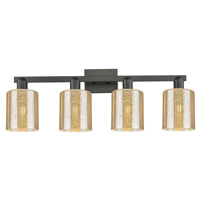 Innovations Lighting 716-4W-11-32 Cobbleskill Vanity Cobbleskill 4 - Matte Black / Mercury
