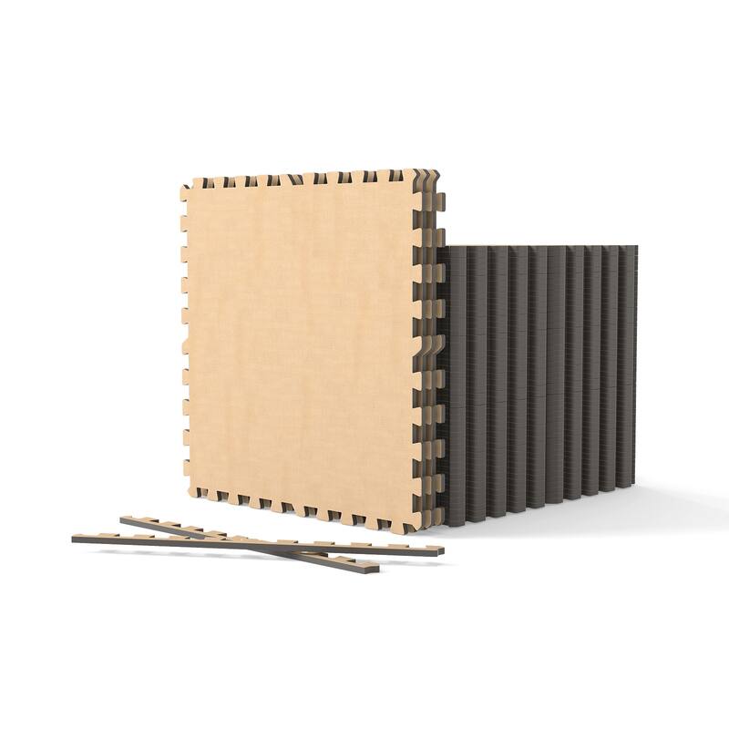 10x10 ft Interlocking Foam Floor Mats 25-Pack Thick Cushioned Exercise Puzzle Tiles