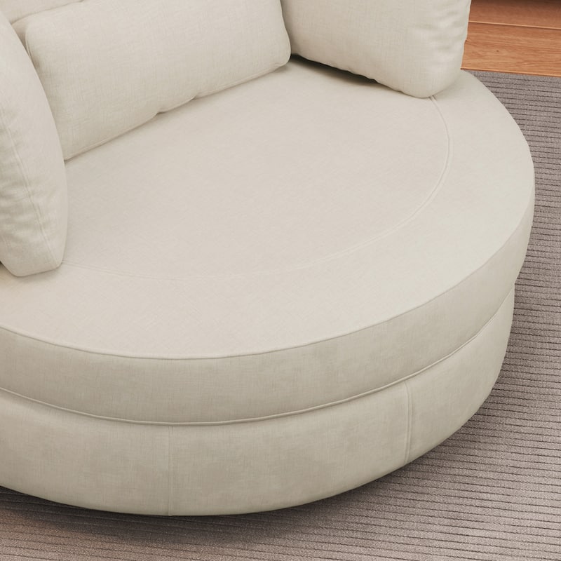 50.2"W Accent Barrel Chair,360° Swivel Club Chair with Metal Base