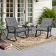 preview thumbnail 19 of 25, Solaura 3-piece Outdoor Patio Rocking Chairs Conversation Bistro Set
