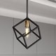 preview thumbnail 1 of 11, Deering LED Compatible Matte Black and Gold Satin Brass Contemporary Mini Pendant Ceiling Light Matte Black and Satin Brass - 10.25-in W x 17-in H x 10.25-in D